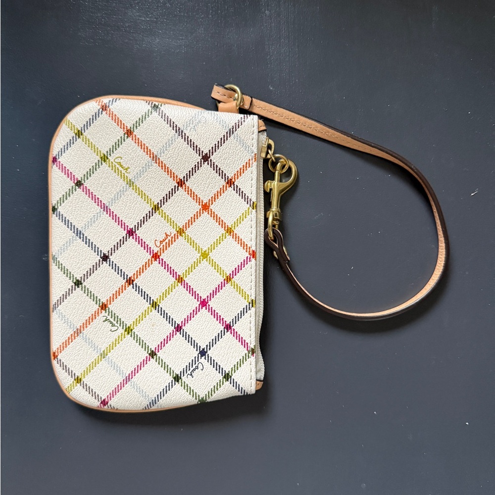 Coach Multicolor Checkered Wristlet